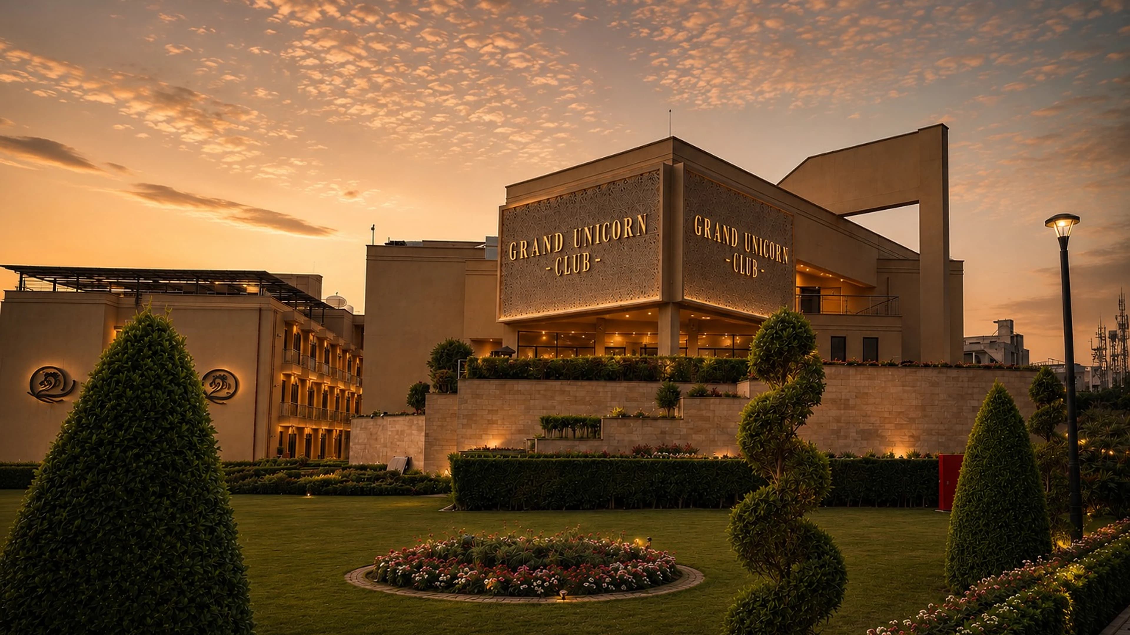 Grand Unicorn Club at dusk